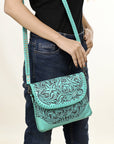 American Darling Small Crossbody Hand Tooled Genuine Leather women bag western handbag purse