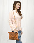 American Darling Envelope Hand Tooled Genuine Leather women bag western handbag purse