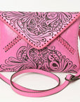 American Darling Envelope Hand Tooled Genuine Leather women bag western handbag purse