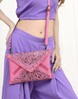 American Darling Envelope Hand Tooled Genuine Leather women bag western handbag purse