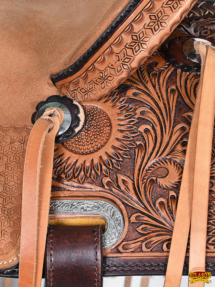 HILASON Western Horse Saddle American Leather Trail Barrel Brown