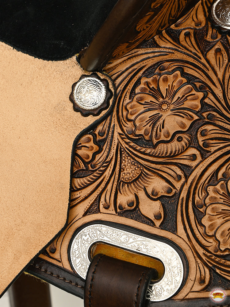HILASON Western Horse Saddle American Leather Trail Barrel Brown