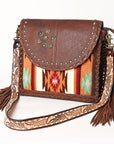 American Darling Saddle Blanket Genuine Leather Women Bag Western Handbag Purse