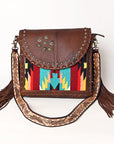 American Darling Saddle Blanket Genuine Leather Women Bag Western Handbag Purse