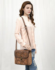 American Darling ADBG1428 Briefcase Hand Tooled Genuine Leather women bag western handbag purse