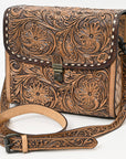 American Darling ADBG1428 Briefcase Hand Tooled Genuine Leather women bag western handbag purse