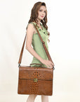 American Darling ADBG1430 Cross Body Crocodile Embossed Genuine Leather women bag western handbag purse
