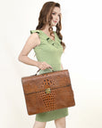 American Darling ADBG1430 Cross Body Crocodile Embossed Genuine Leather women bag western handbag purse