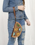 American Darling Hand Tooled Genuine Leather women bag western handbag purse