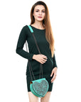 American Darling Crossbody  Hand Tooled Genuine Leather women bag western handbag purse