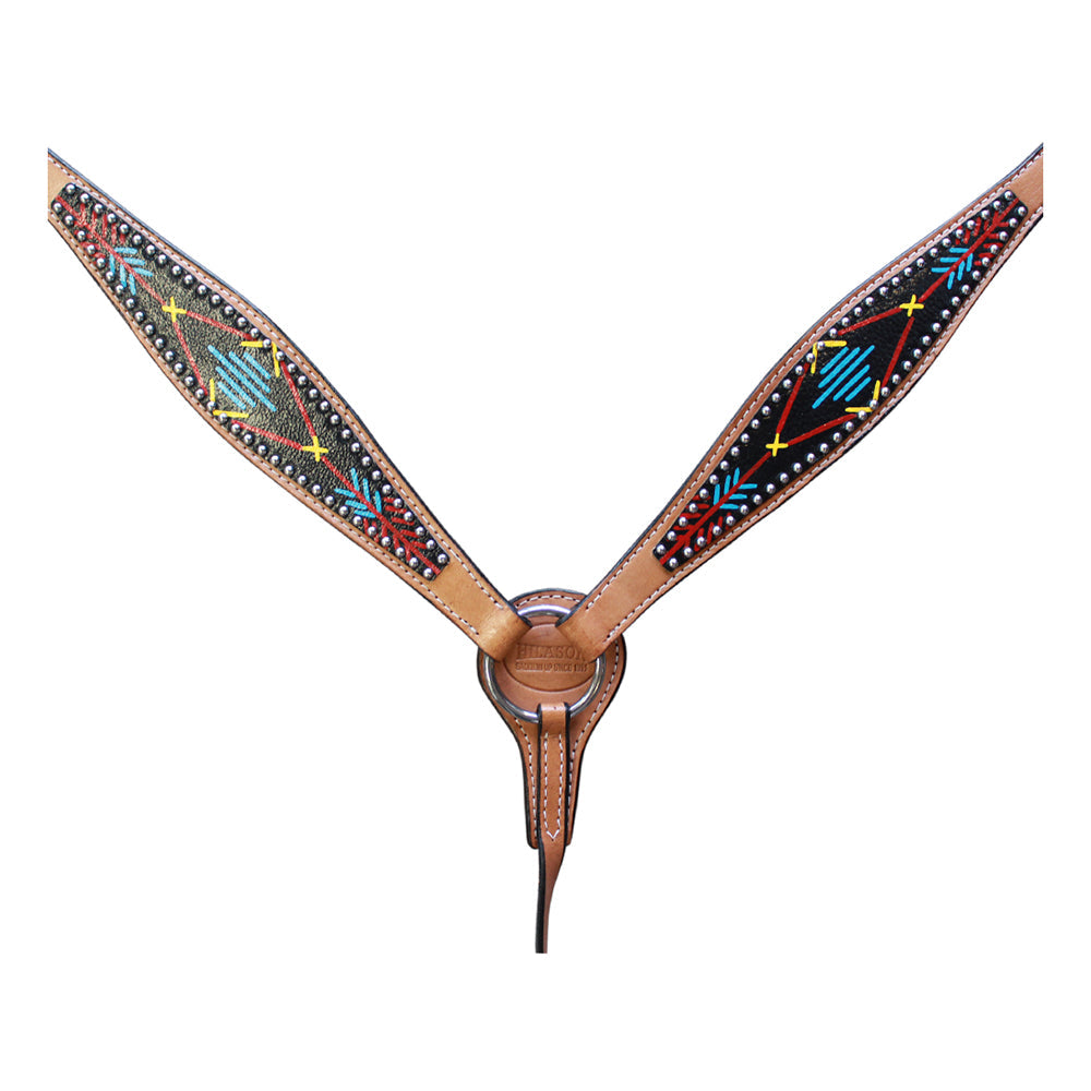 HILASON Western Horse Genuine Leather Headstall &amp; Breast Collar Set Tan
