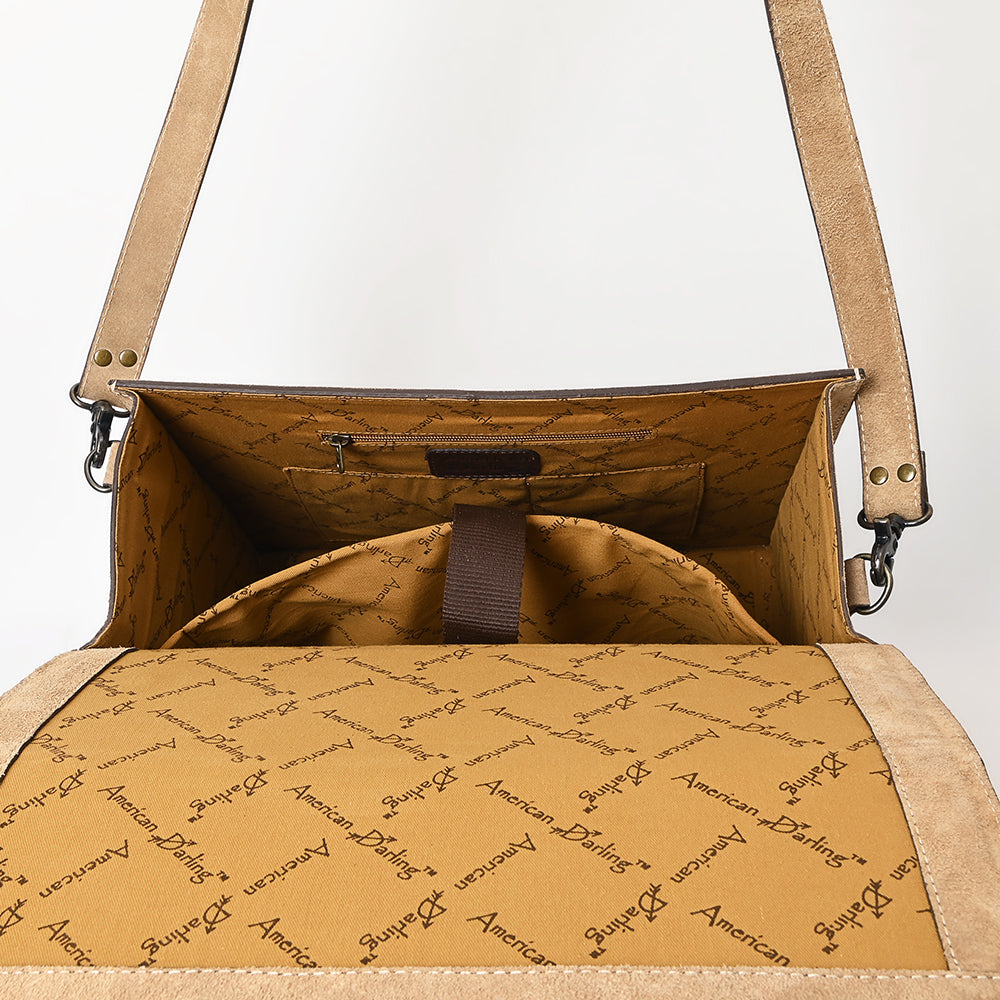 American Darling ADBG1436 Briefcase Hand Tooled Genuine Leather women bag western handbag purse