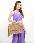 American Darling BRIEFCASE Hand Tooled Genuine Leather women bag western handbag purse