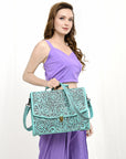 American Darling BRIEFCASE Hand Tooled Genuine Leather women bag western handbag purse