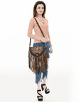 American Darling Adbga540 Small Crossbody Hand Tooled Genuine Leather Women Bag Western Handbag Purse
