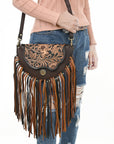 American Darling Adbga540 Small Crossbody Hand Tooled Genuine Leather Women Bag Western Handbag Purse