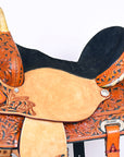HILASON Western Horse Saddle American Leather Treeless Trail Barrel Saddle Saddle Tan