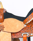 HILASON Western Horse Saddle American Leather Treeless Trail Barrel Saddle Saddle Tan