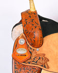 HILASON Western Horse Saddle American Leather Treeless Trail Barrel Saddle Saddle Tan