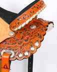 HILASON Western Horse Saddle American Leather Treeless Trail Barrel Saddle Saddle Tan