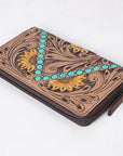 OHLAY WALLET Hand Tooled Genuine Leather women bag western handbag purse