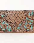 OHLAY WALLET Hand Tooled  Genuine Leather women bag western handbag purse