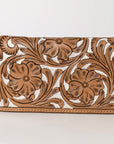 OHLAY WALLET Hand Tooled Hair-on Genuine Leather women bag western handbag purse