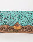 OHLAY WALLET Hand Tooled Embossed  Genuine Leather women bag western handbag purse