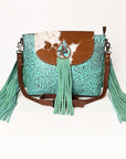 Ohlay Bags OHG168 Cross Body I Hand Tooled Embossed Hair-On Genuine Leather Women Bag Western Handbag Purse