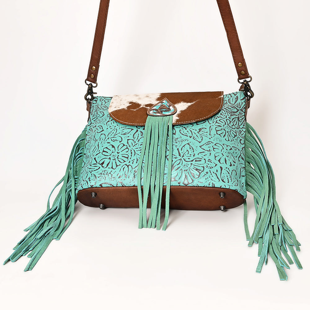 Ohlay Bags OHG168 Cross Body I Hand Tooled Embossed Hair-On Genuine Leather Women Bag Western Handbag Purse