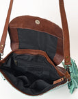 Ohlay Bags OHG168 Cross Body I Hand Tooled Embossed Hair-On Genuine Leather Women Bag Western Handbag Purse