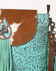 Ohlay Bags OHG168 Cross Body I Hand Tooled Embossed Hair-On Genuine Leather Women Bag Western Handbag Purse