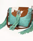 Ohlay Bags OHG168 Cross Body I Hand Tooled Embossed Hair-On Genuine Leather Women Bag Western Handbag Purse