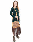 American Darling Hand Tooled Genuine Leather women bag western handbag purse