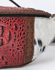 American Darling Pouch Hair On Crocodile Embossed Genuine Leather women bag western handbag purse