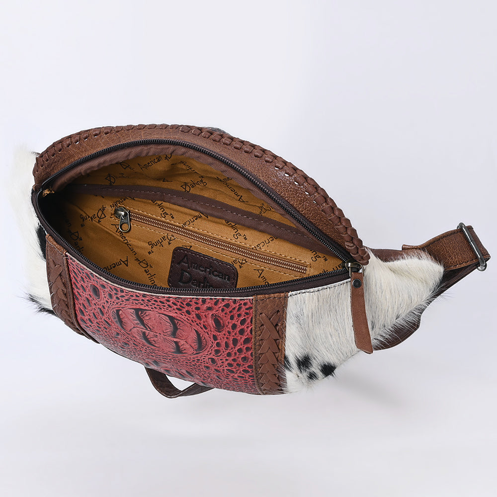 American Darling Pouch Hair On Crocodile Embossed Genuine Leather women bag western handbag purse