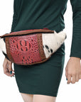 American Darling Pouch Hair On Crocodile Embossed Genuine Leather women bag western handbag purse