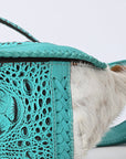 American Darling Pouch Hair On Crocodile Embossed Genuine Leather women bag western handbag purse