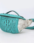 American Darling Pouch Hair On Crocodile Embossed Genuine Leather women bag western handbag purse