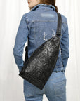 American Darling Sling Hand Tooled Genuine Leather Women Bag Western Handbag Purse
