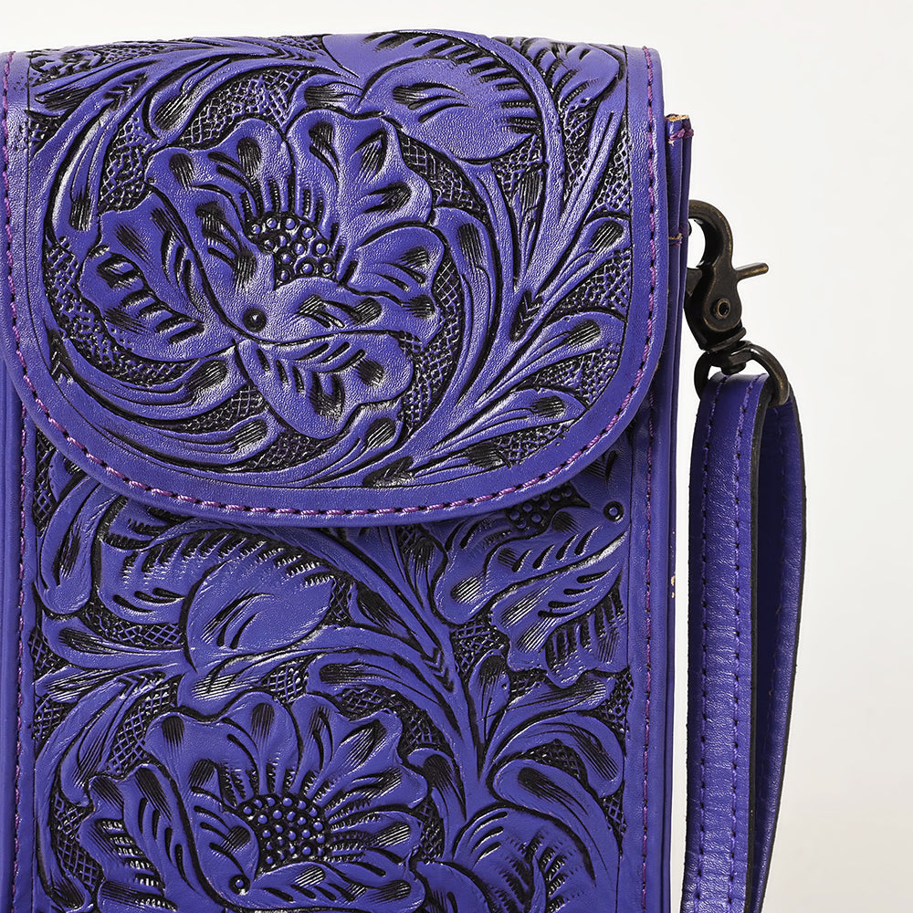 American Darling Cell Phone Holder Hand Tooled Genuine Leather Women Bag Western Handbag Purse