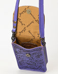 American Darling Cell Phone Holder Hand Tooled Genuine Leather Women Bag Western Handbag Purse