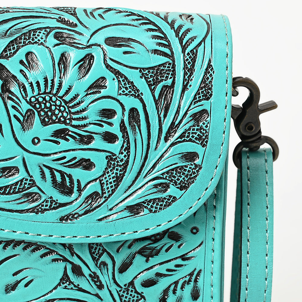 American Darling Cell Phone Holder Hand Tooled Genuine Leather Women Bag Western Handbag Purse