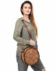 American Darling ADBG1449 Cross Body Hand Tooled Genuine Leather women bag western handbag purse