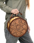 American Darling ADBG1449 Cross Body Hand Tooled Genuine Leather women bag western handbag purse