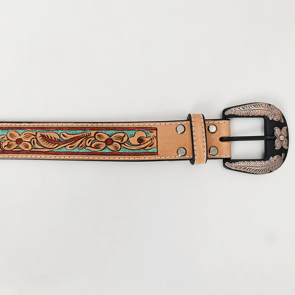 American Darling  Beautifully Hand Tooled Genuine American Leather Belt Men and  Women