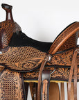 COMFYTACK Horse Barrel Racing American Leather Saddle Floral Dark Brown