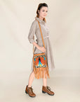 OHLAY OHA116 HOBO Upcycled Wool Hair-on Genuine Leather women bag western handbag purse