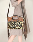 Ohlay Bags OHA113 Clutch Hand Tooled Hair-On Genuine Leather Women Bag Western Handbag Purse