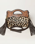 Ohlay Bags OHA113 Clutch Hand Tooled Hair-On Genuine Leather Women Bag Western Handbag Purse